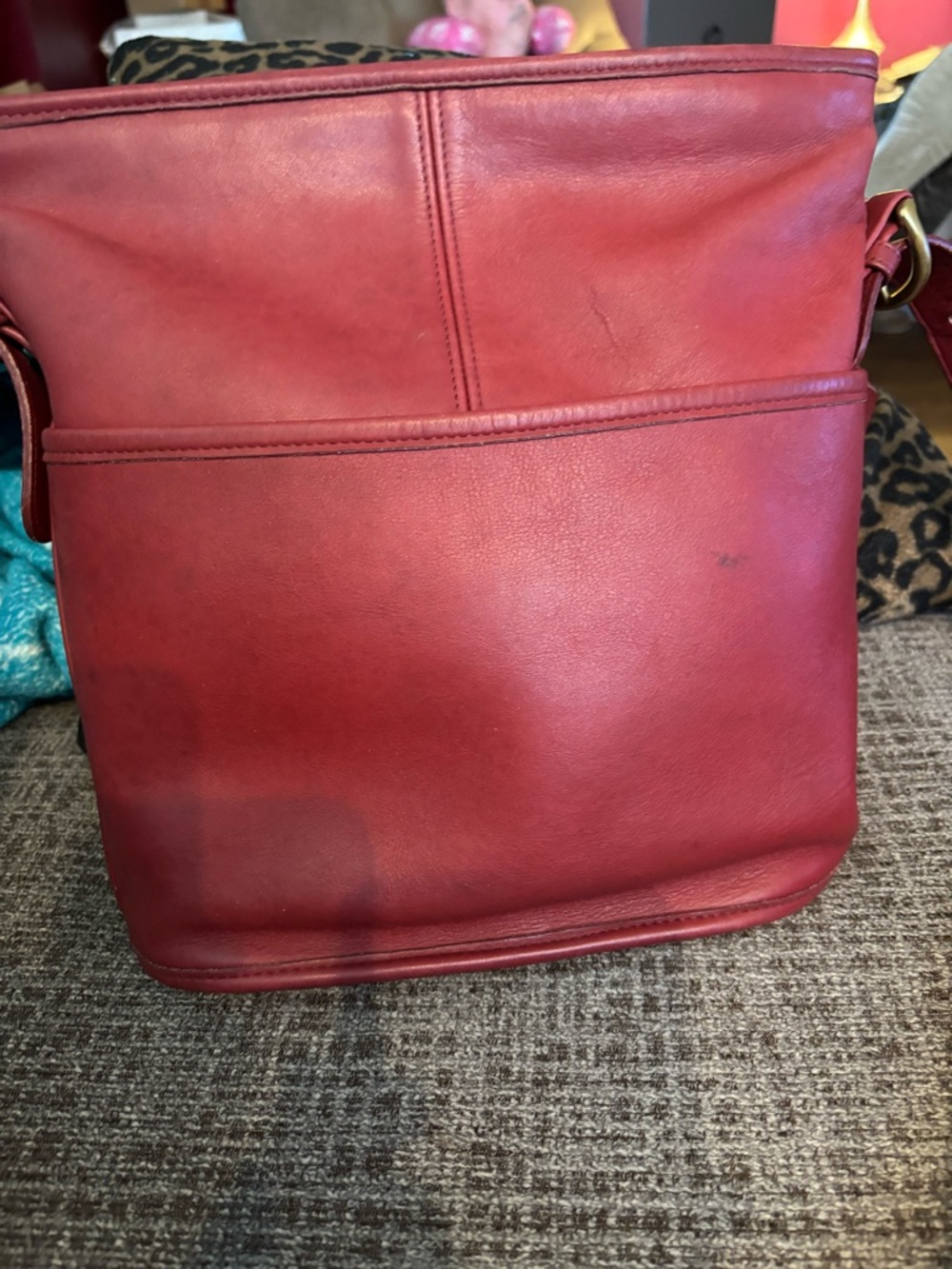 Coach Red Leather Shoulder Bag